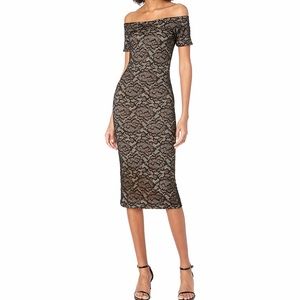 Dress the Population off the shoulder dress